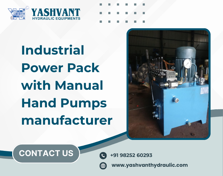 Industrial power pack with manual hand pump manufacturer